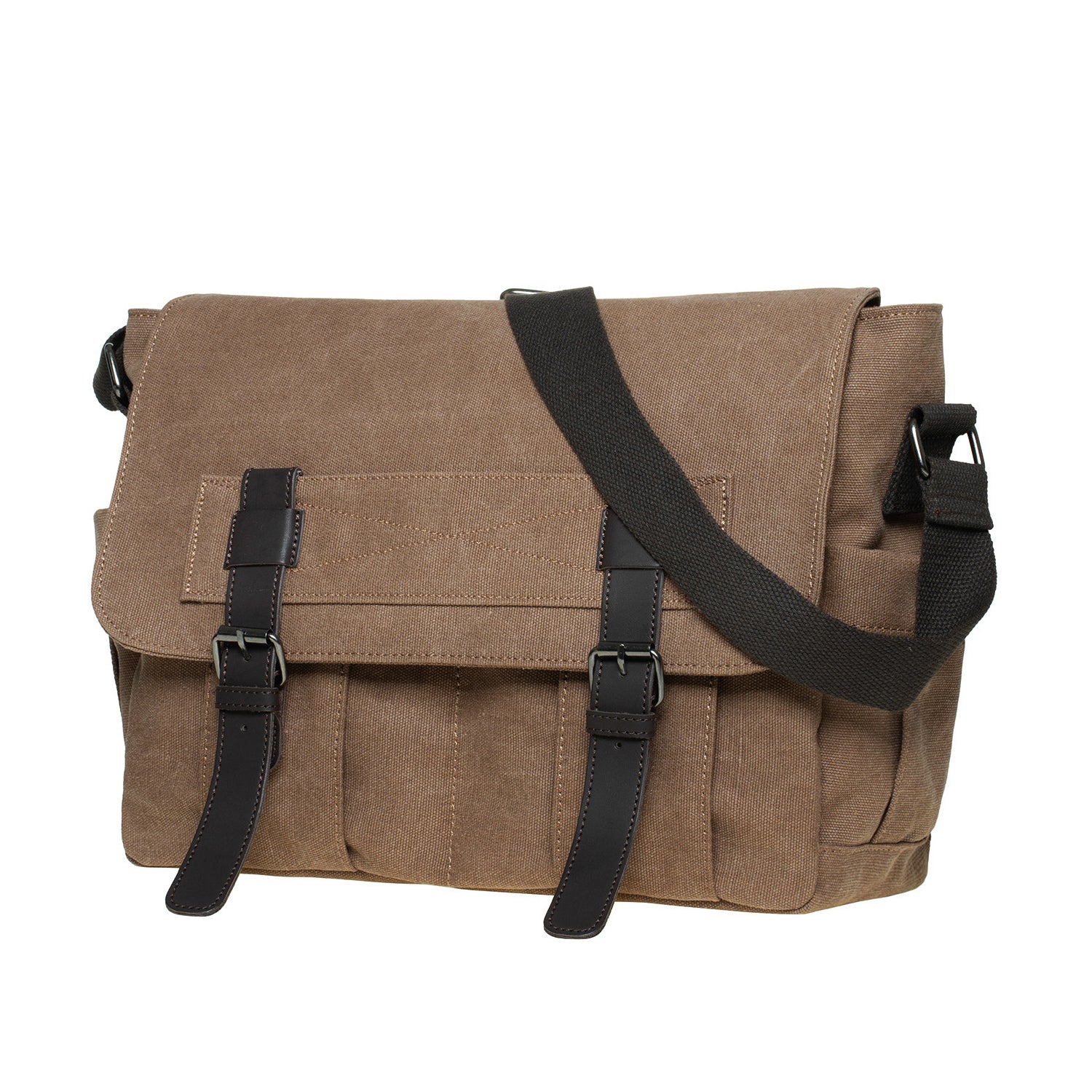 KAUKKO Canvas Vintage Messenger Bag Shoulder bag Leather Large Travel Crossbody bags for men women 14-inch Laptop