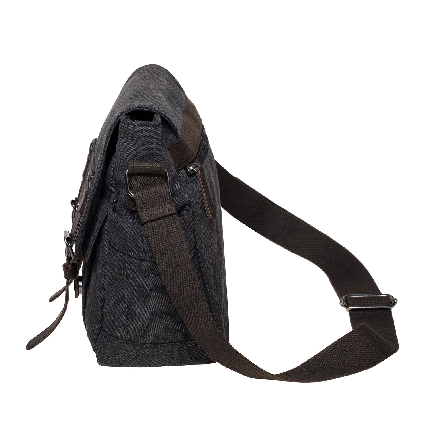 KAUKKO Canvas Vintage Messenger Bag Shoulder bag Leather Large Travel Crossbody bags for men women 14-inch Laptop