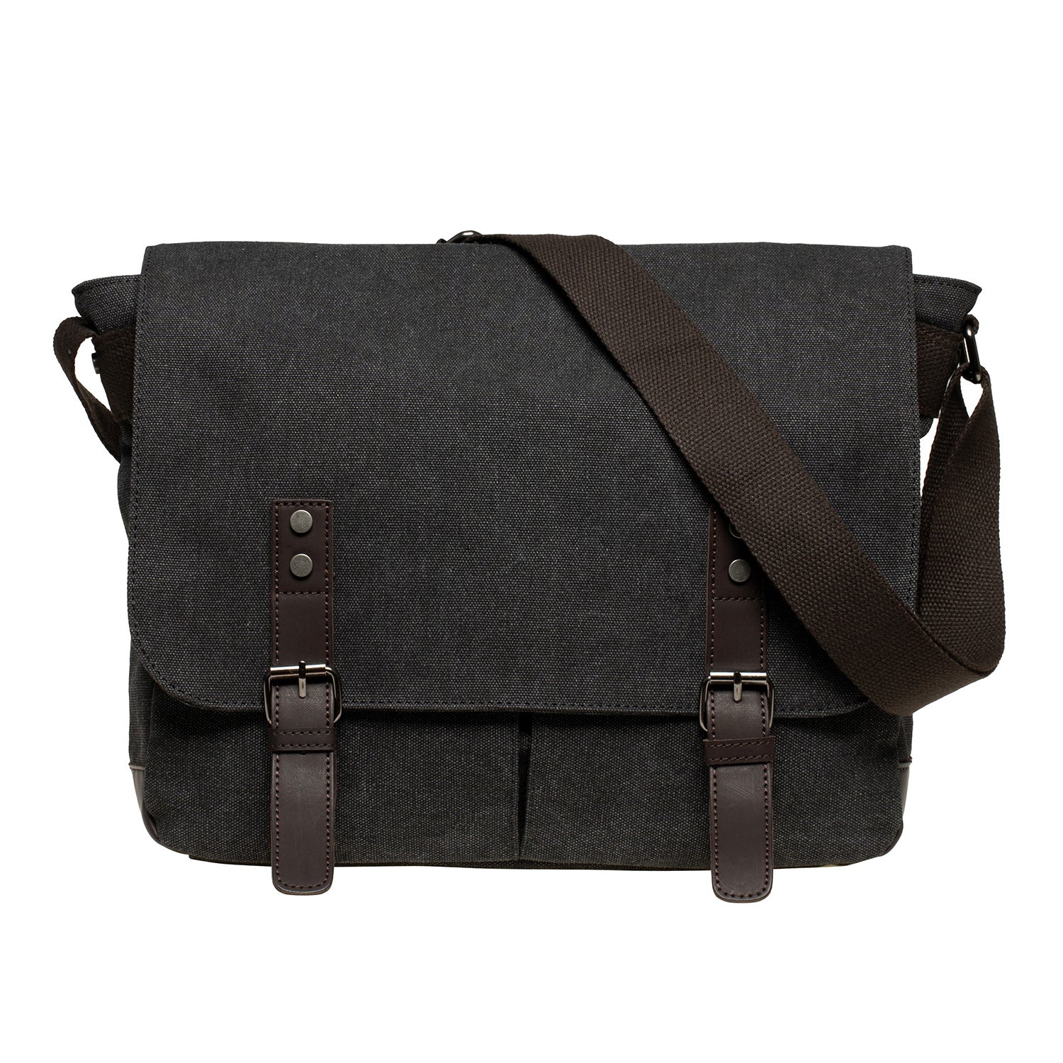 KAUKKO Canvas Vintage Messenger Bag Shoulder bag Leather Large Travel Crossbody bags for men women 14-inch Laptop