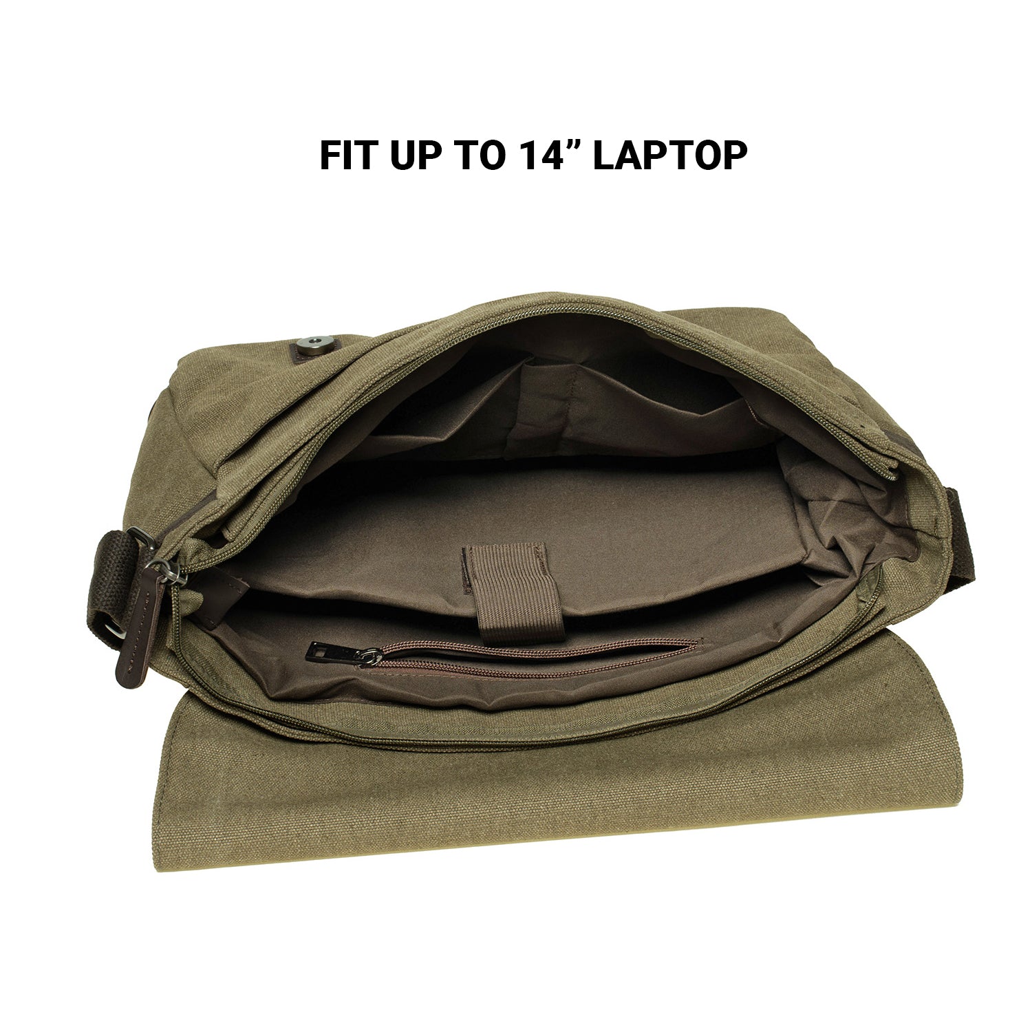 KAUKKO Canvas Vintage Messenger Bag Shoulder bag Leather Large Travel Crossbody bags for men women 14-inch Laptop