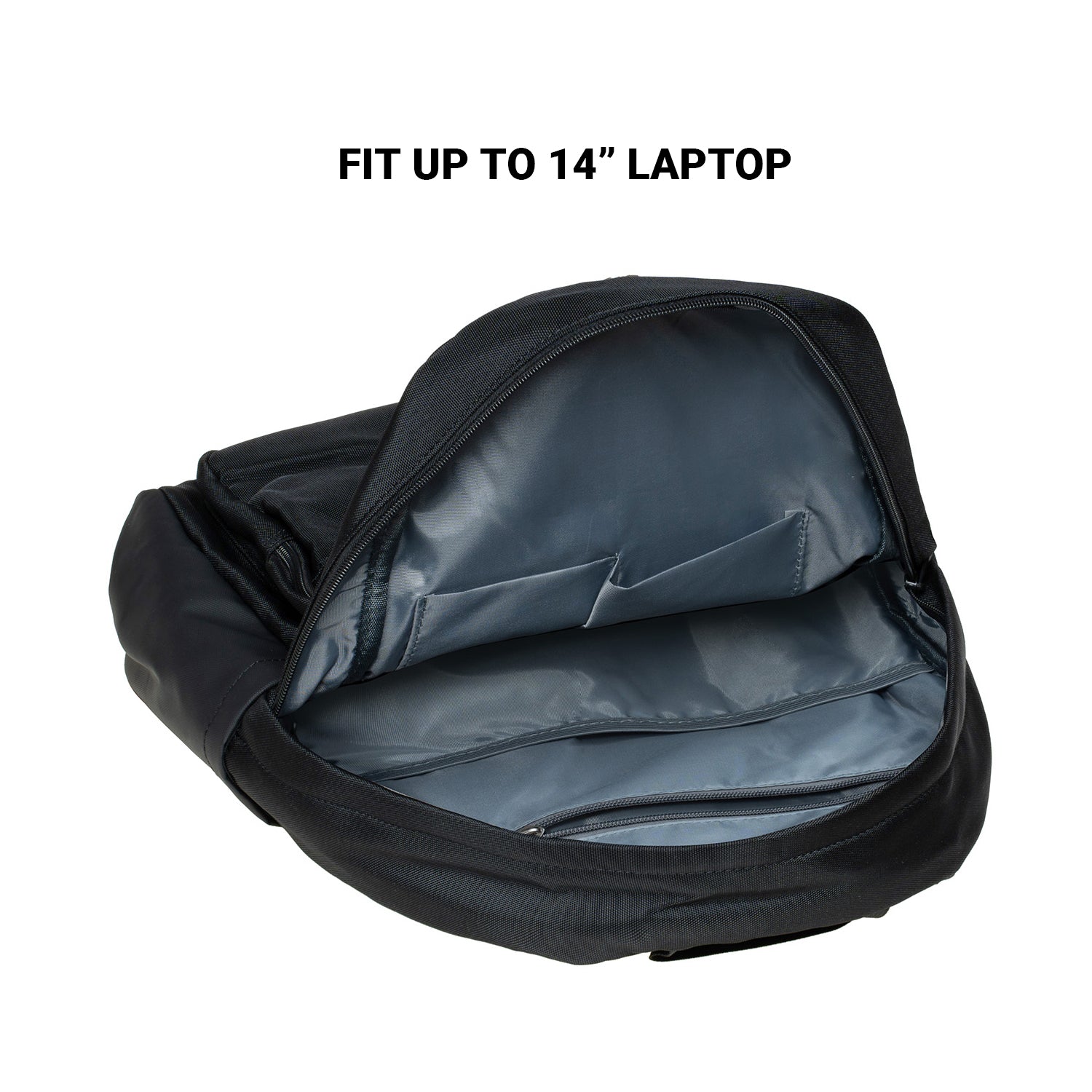 KAUKKO Lightweight Nylon Travel Laptop Backpack for Men Women Computer Work Backpacks Casual Back Pack Daypack Backpack for Hiking Cycling, Fits 14 Inch Laptop - Black