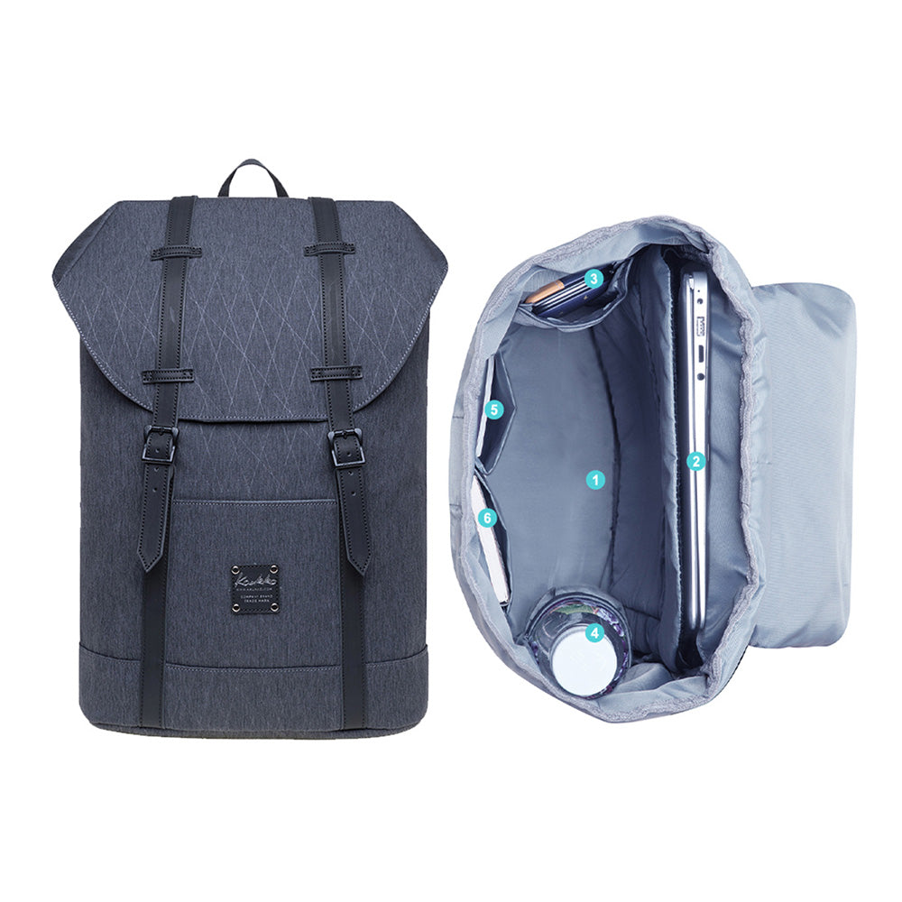 Lightweight Outdoor Backpack, KAUKKO Travel Casual Backpack Laptop Daypack for 12", EP6-15 ( Grey /17.8L )