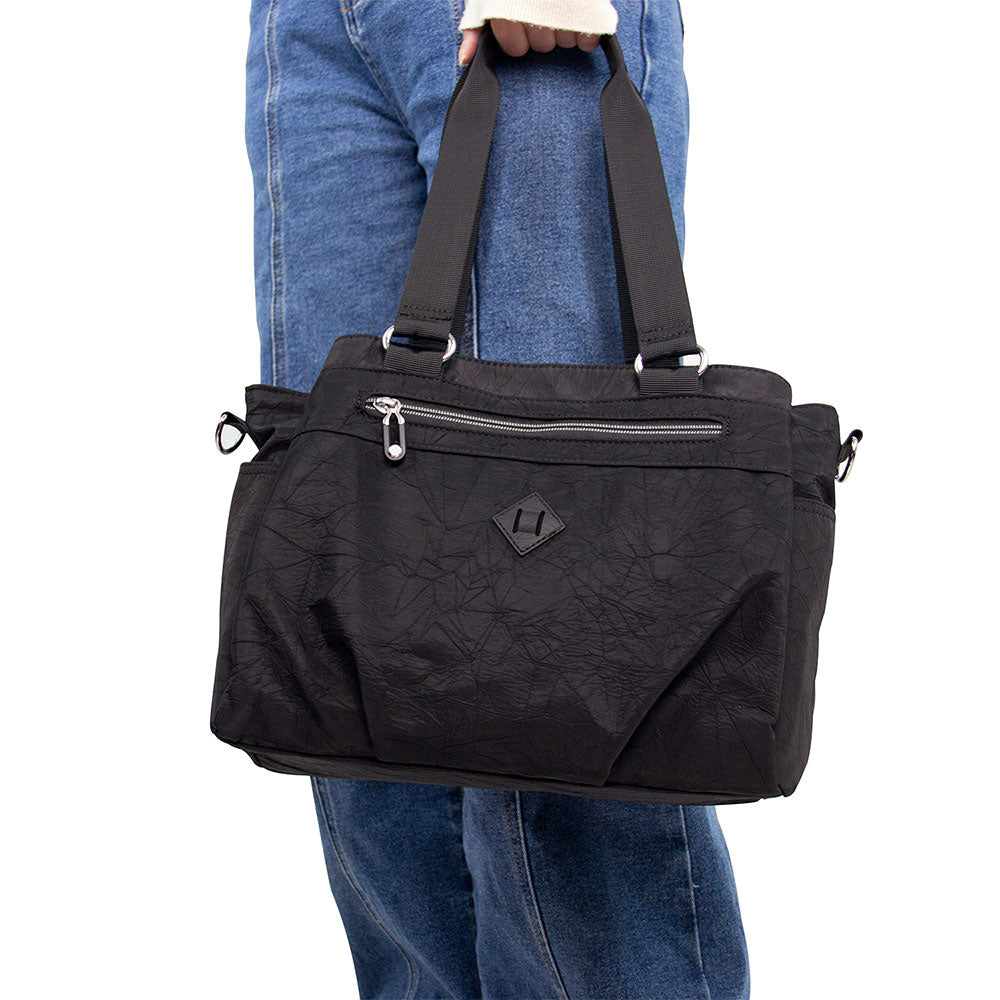 KAUKKO Women's Handbag - Stylish and Functional Shoulder Bag and Crossbody Bag BLACK,8.3L