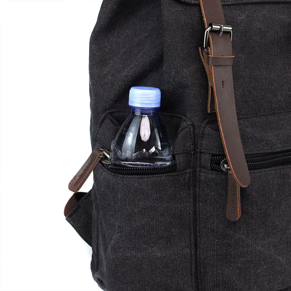 KAUKKO Vintage Canvas Backpack-Large Capacity, Multi-Functional Durable Outdoor Rucksack, 21.4L