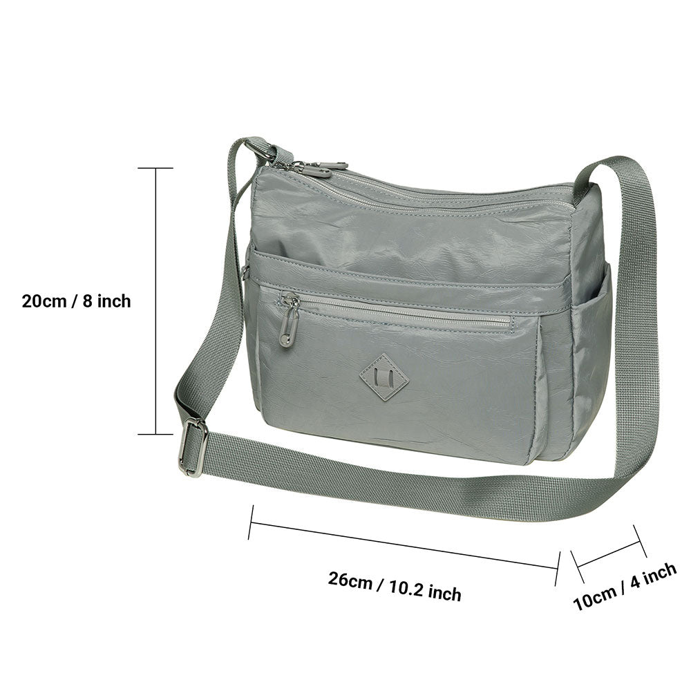KAUKKO Women Crossbody Bag Handbag Lightweight Shoulder Purse Nylon Multi Pocket Crossbody Bag Ladies Travel Handbag