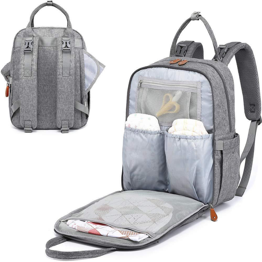 Diaper Bag Backpack - Baby Essentials Travel Tote - Multi Function Waterproof Diaper Bag, Travel Essentials Baby Bag with Changing Pad, Stroller Straps & Pacifier Case - Unisex