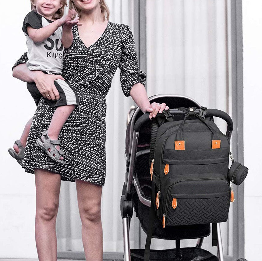 Diaper Bag Backpack - Baby Essentials Travel Tote - Multi Function Waterproof Diaper Bag, Travel Essentials Baby Bag with Changing Pad, Stroller Straps & Pacifier Case - Unisex