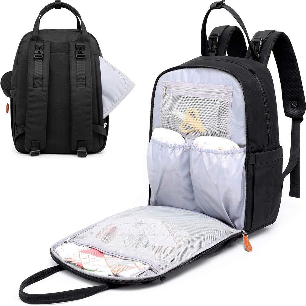 Diaper Bag Backpack - Baby Essentials Travel Tote - Multi Function Waterproof Diaper Bag, Travel Essentials Baby Bag with Changing Pad, Stroller Straps & Pacifier Case - Unisex
