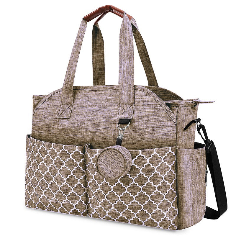 Diaper Bag Tote, Large Diaper Bag with Pacifier Case Travel Diaper Tote for Mom with Changing Station Multifunction