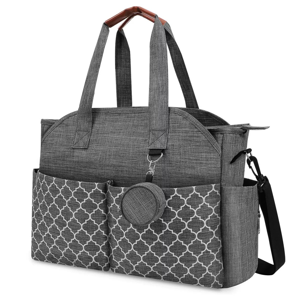 Diaper Bag Tote, Large Diaper Bag with Pacifier Case Travel Diaper Tote for Mom with Changing Station Multifunction