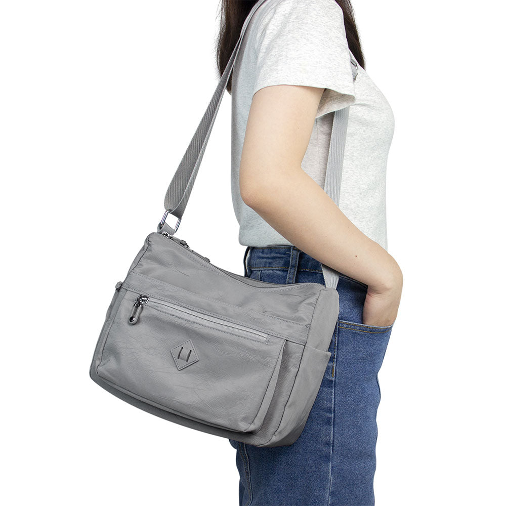 KAUKKO Women Crossbody Bag Handbag Lightweight Shoulder Purse Nylon Multi Pocket Crossbody Bag Ladies Travel Handbag