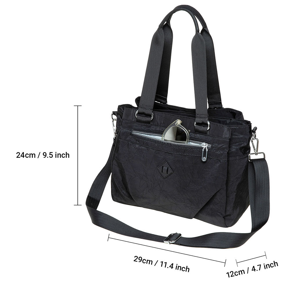 KAUKKO Women's Handbag - Stylish and Functional Shoulder Bag and Crossbody Bag BLACK,8.3L