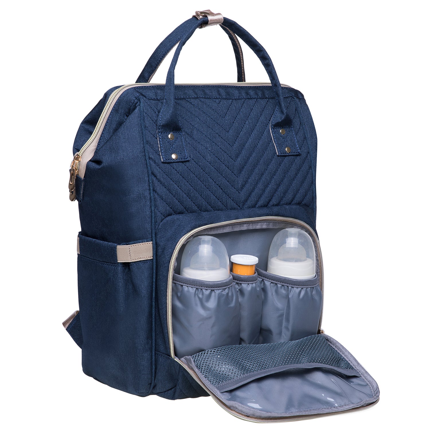 KAUKKO Diaper Bag Backpack with Pacifier Holder and Stroller straps - for Mom and Dad, Waterproof, one size, KT01-4 ( Blue / 18L) (Copy)