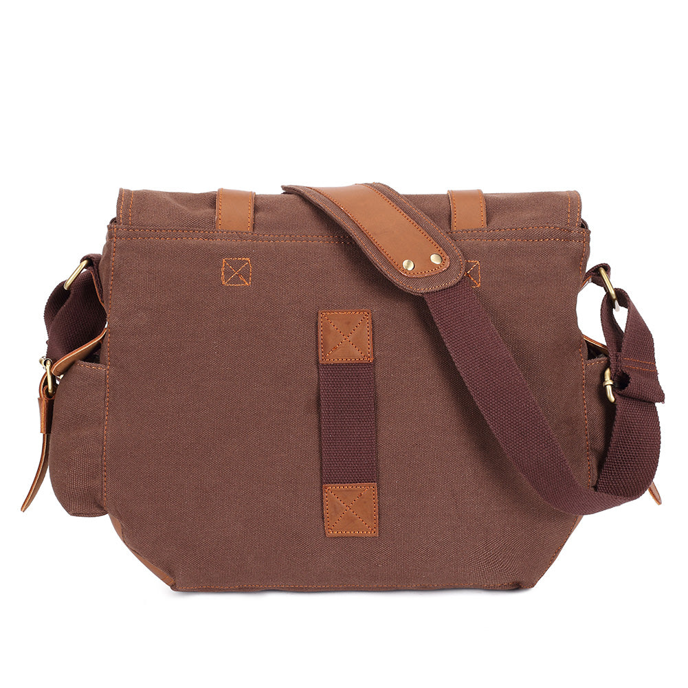 KAUKKO Canvas Messenger Bag - Vintage Crossbody Shoulder Bag Military Satchel