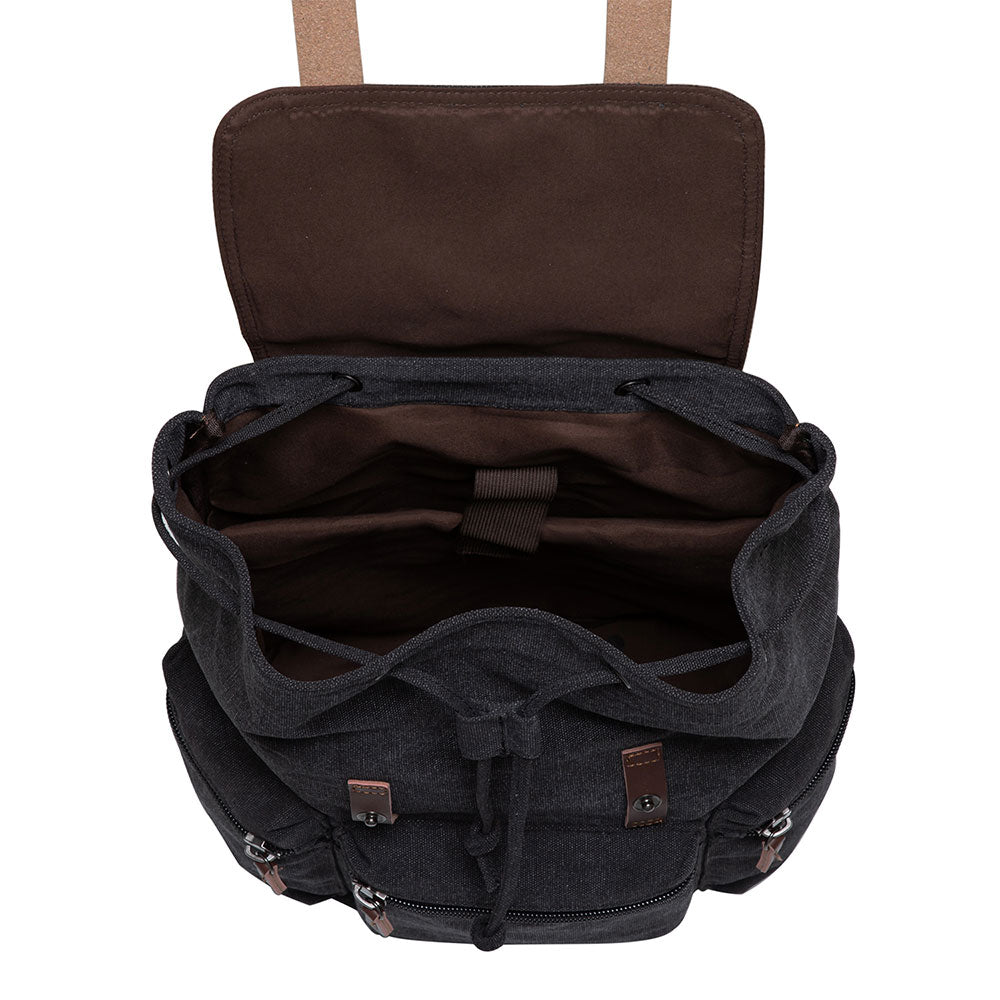 KAUKKO Vintage Canvas Backpack-Large Capacity, Multi-Functional Durable Outdoor Rucksack, 21.4L