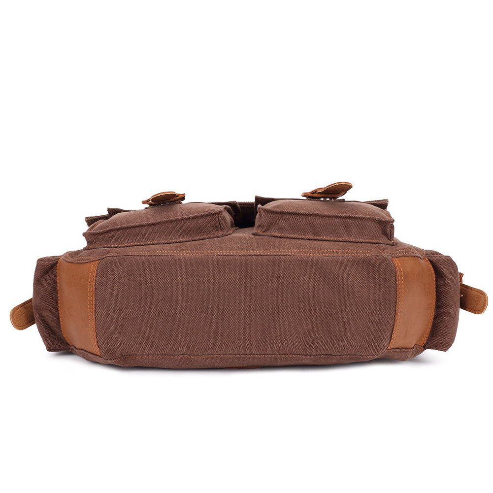 KAUKKO Canvas Messenger Bag - Vintage Crossbody Shoulder Bag Military Satchel