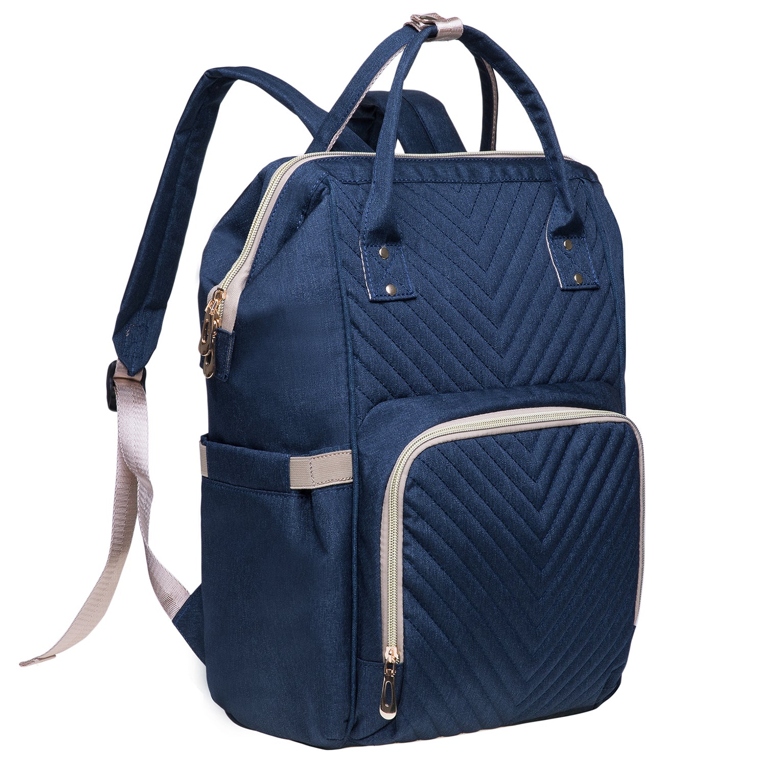 KAUKKO Diaper Bag Backpack with Pacifier Holder and Stroller straps - for Mom and Dad, Waterproof, one size, KT01-4 ( Blue / 18L) (Copy)