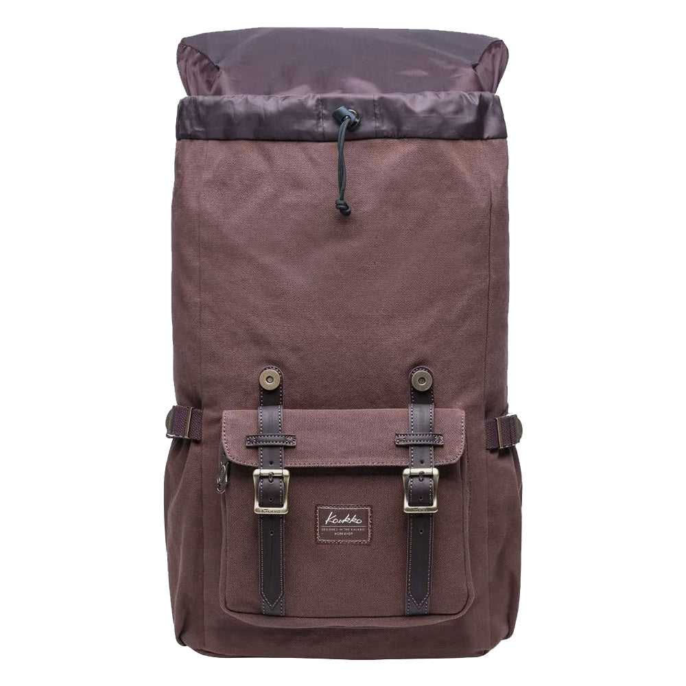 KAUKKO Retro Canvas Backpack for city trips, E5-1 ( Coffee / 22L )