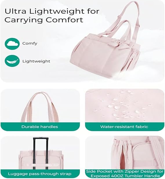 Padded Tote Bag With Bow Casual Quilted Padded Women Shoulder Bags Fit 15.6in Laptop Large Capacity Yoga Gym Bags