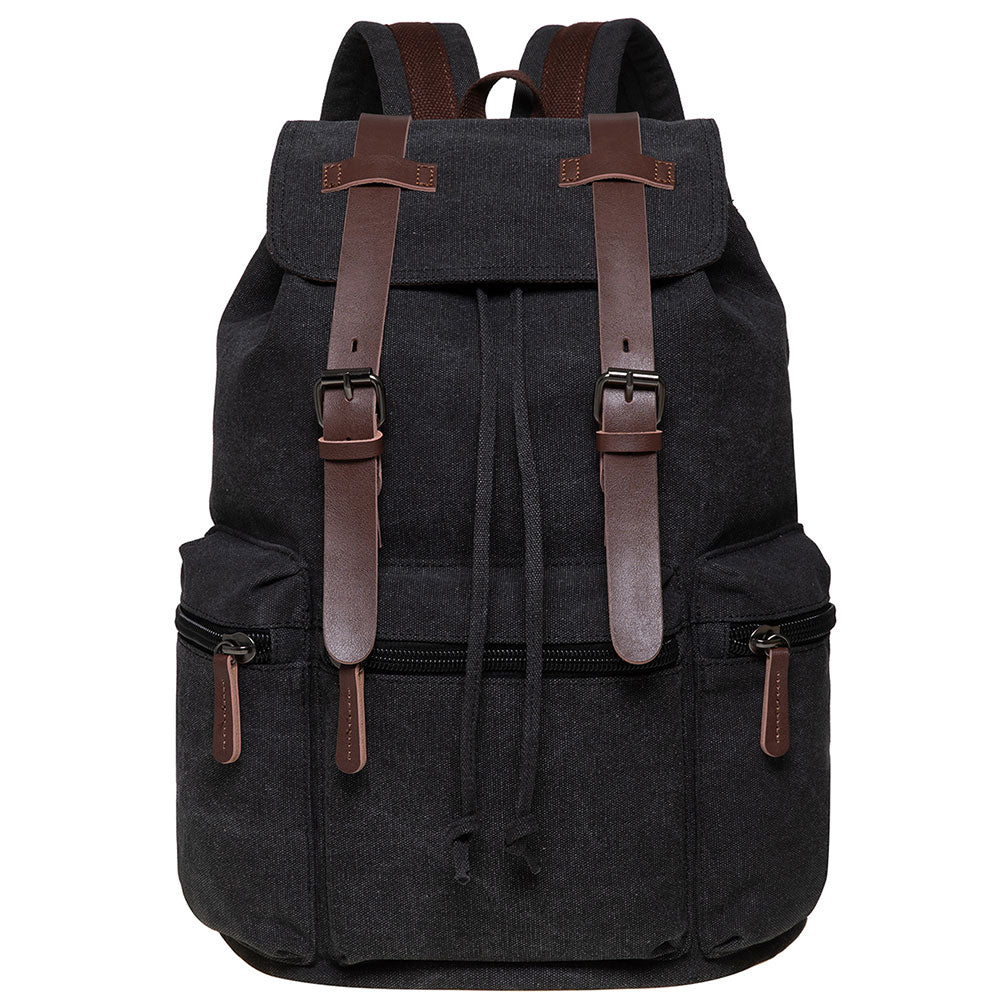 KAUKKO Vintage Canvas Backpack-Large Capacity, Multi-Functional Durable Outdoor Rucksack, 21.4L