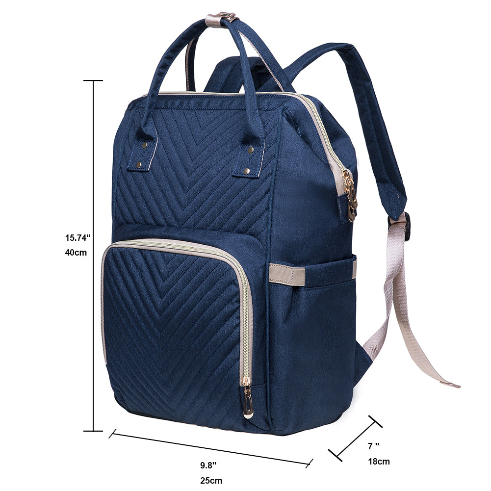 KAUKKO Diaper Bag Backpack with Pacifier Holder and Stroller straps - for Mom and Dad, Waterproof, one size, KT01-4 ( Blue / 18L) (Copy)