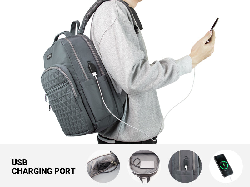 KAUKKO Women Laptop Backpacks for 14" Notebook Casual Computer Bag Stylish Pattern Daypack for Work Travel Business