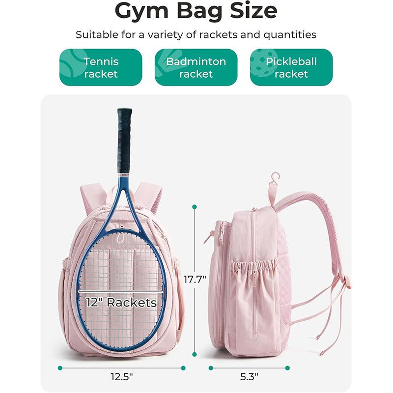 Tennis Gym Bag for Women, Tennis Bag Holds 2 Rackets with Shoe Compartment & Wet Pocket, Sports Duffle Bags fits up to 15.6" Laptop, Women Overnight Weekend Bag