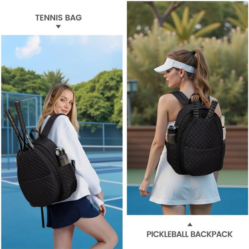 Tennis Bags for Women, Quilted Tennis Racket Bag Backpack for Tennis Racquet, Pickleball, Badminton
