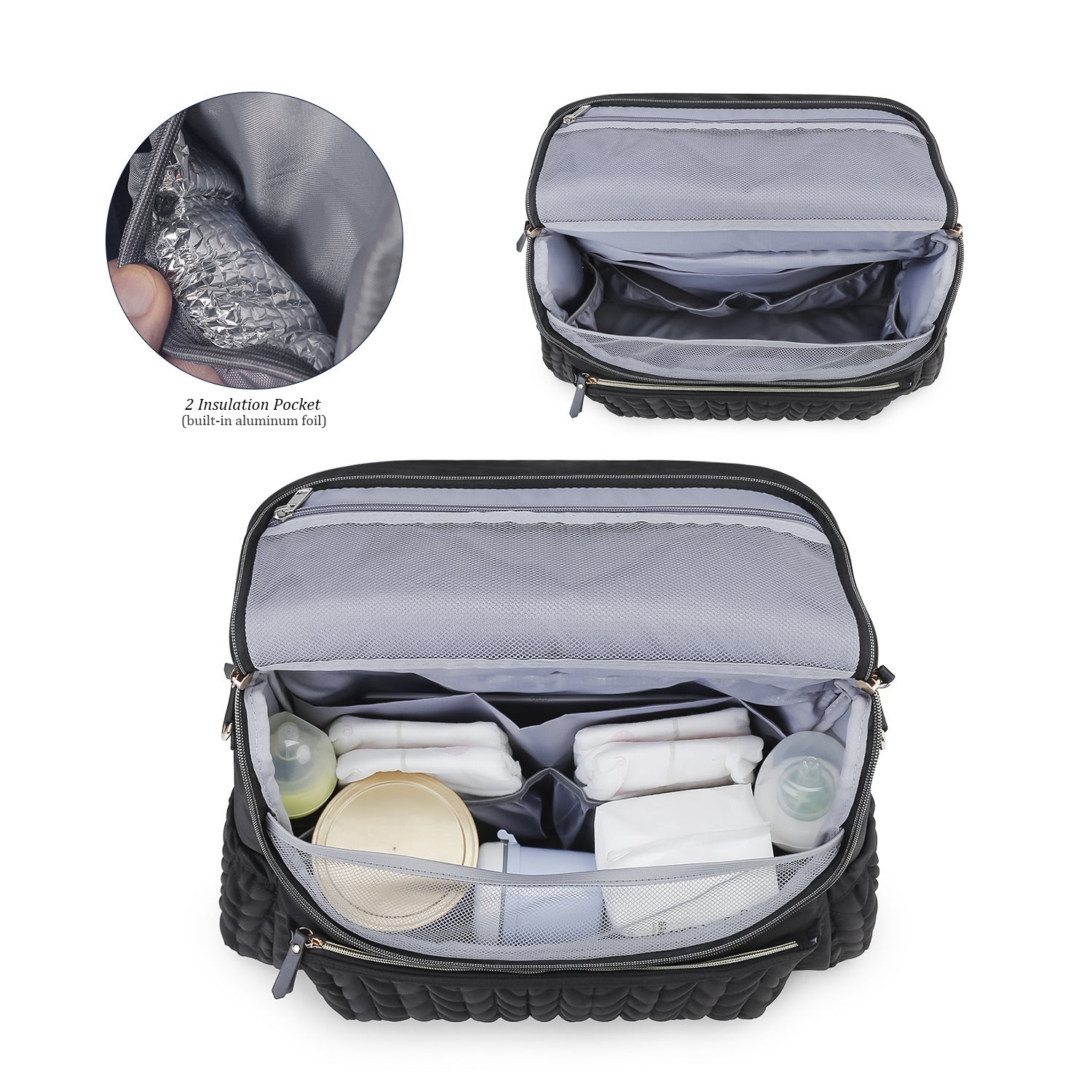 Diaper Bag Backpack - Baby Essentials Travel Tote - Multi-Function Waterproof Diaper Bag - Travel Essentials Baby Bag with Stroller Straps - Unisex