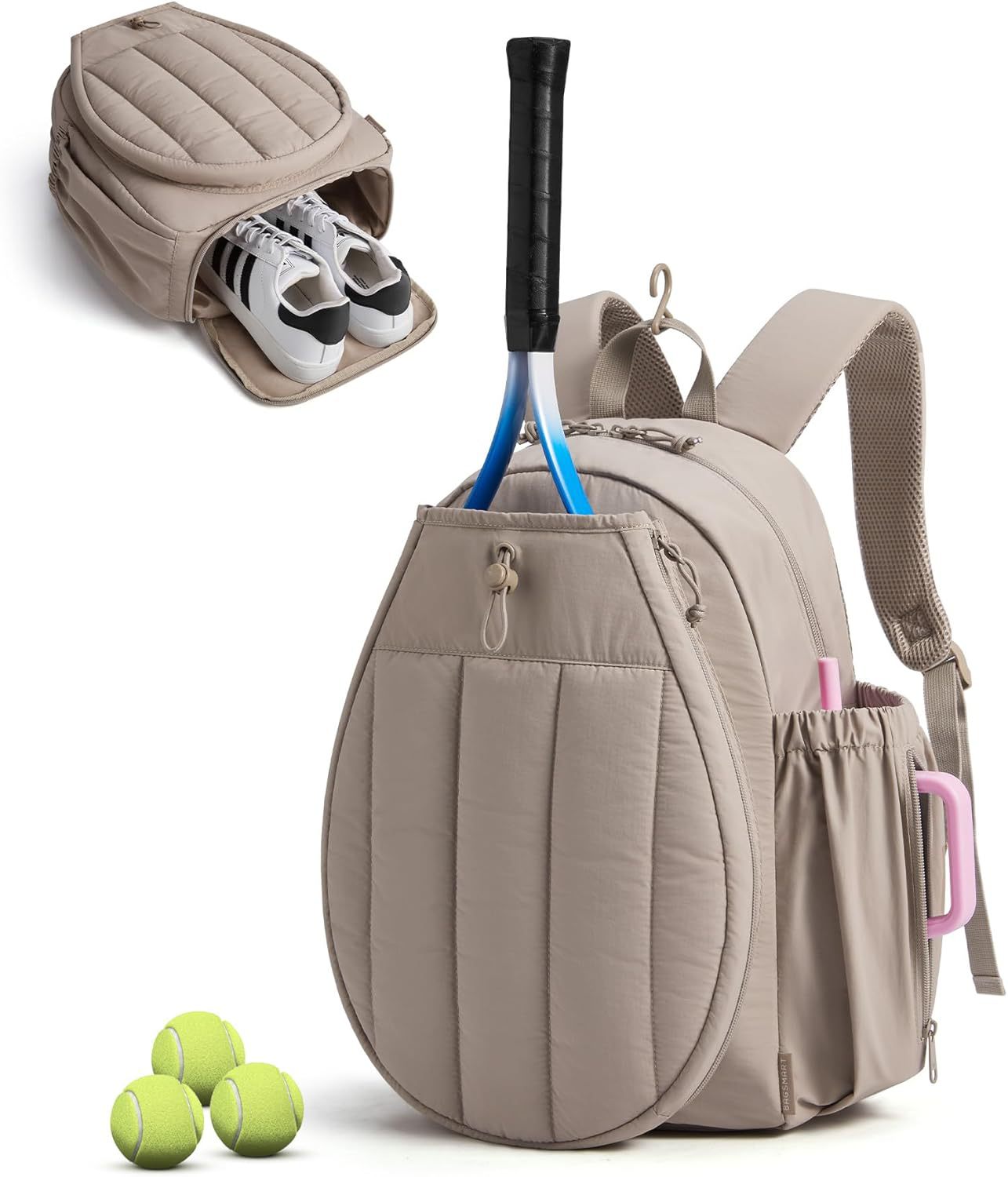 Tennis Gym Bag for Women, Tennis Bag Holds 2 Rackets with Shoe Compartment & Wet Pocket, Sports Duffle Bags fits up to 15.6" Laptop, Women Overnight Weekend Bag