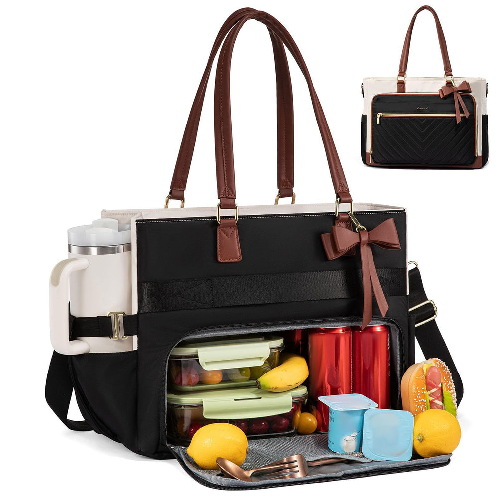 Large Women Lunch Bags, Insulated Adult Lunch Box, Leakproof Cooler Lunch Tote Bag with Storage Pocket. Reusable Lunch Purse for Work, Picnic, Hiking