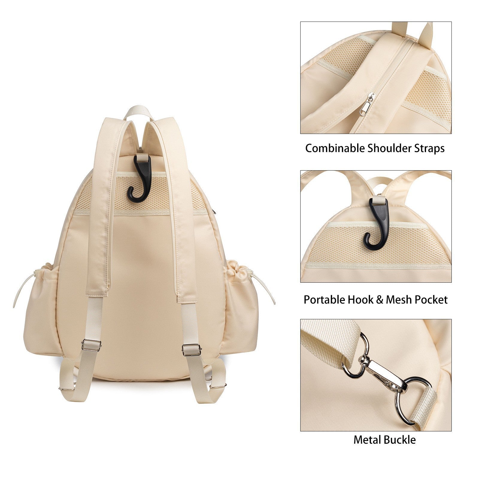 Tennis Bag, Quilted Tennis Sling Crossbody Backpack, Water Resistant Tennis Racket Bags for Women Men, Suitable for Pickleball Tennis Badminton