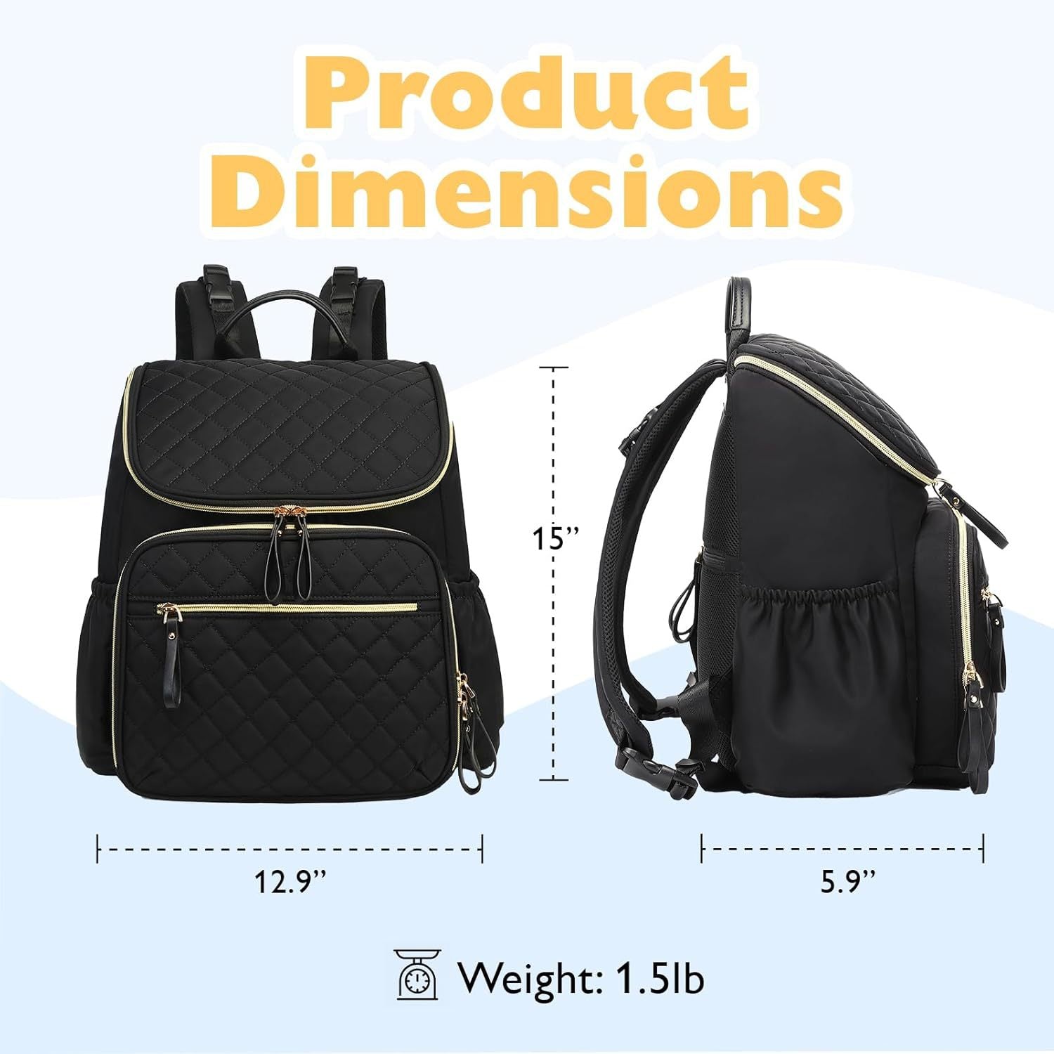 Diaper Bag Backpack - Baby Essentials Travel Tote - Multi-Function Waterproof Diaper Bag - Travel Essentials Baby Bag with Stroller Straps - Unisex