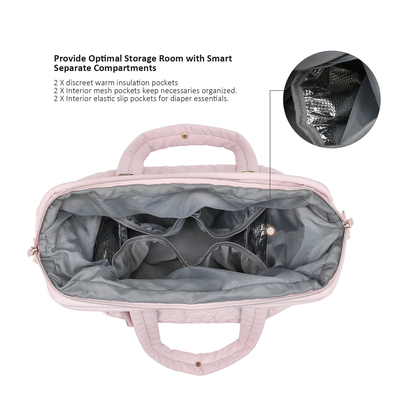 Diaper Bag Tote, Large Capacity Travel Diaper bags, Hospital Bag for Labor Delivery, Baby Bag
