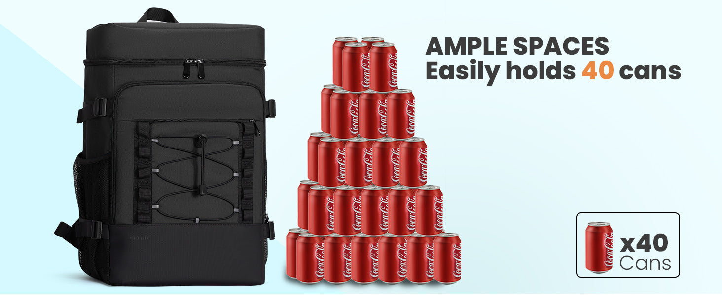 Cooler Backpack - 40 Cans Insulated Backpack Cooler for Men & Women, Portable 2 Leak Proof Compartments Coolers Bag for Beach Travel Picnic Lunch Hiking BBQ Camping