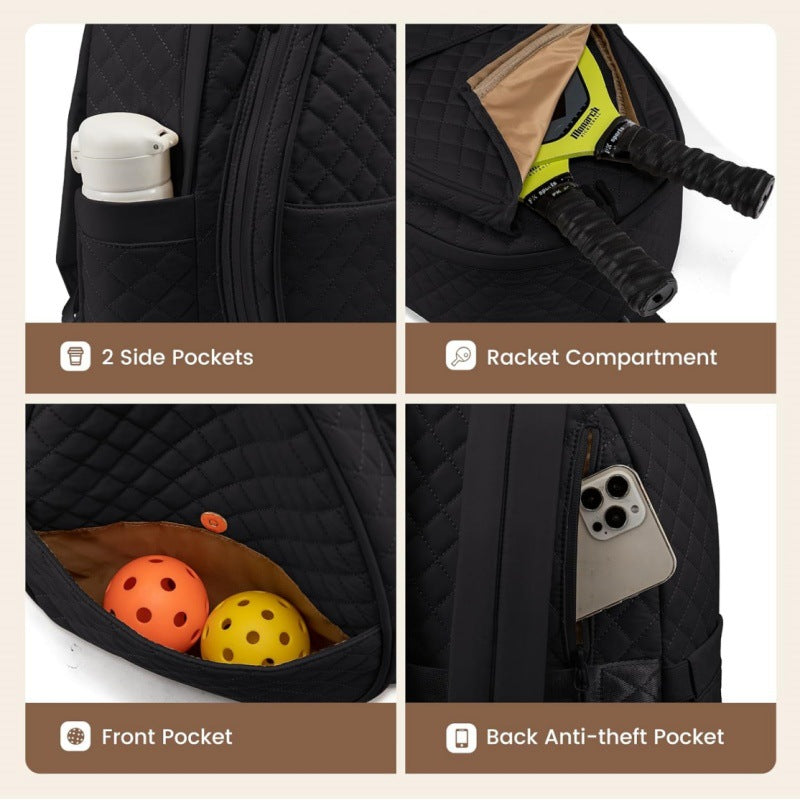 Tennis Bags for Women, Quilted Tennis Racket Bag Backpack for Tennis Racquet, Pickleball, Badminton