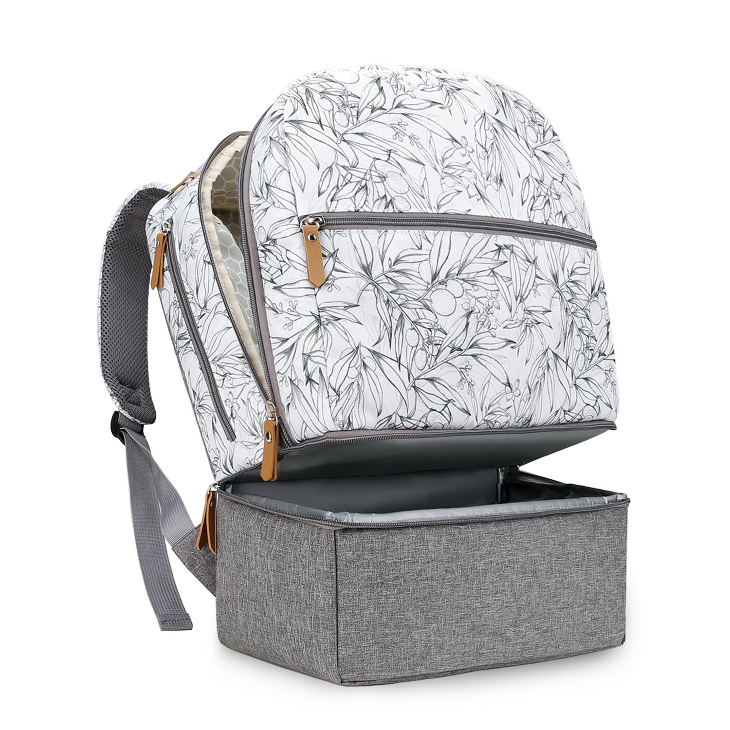 Diaper Bag Backpack - Breast Pump Bag, Removable Cooler Compartment, Double Layer