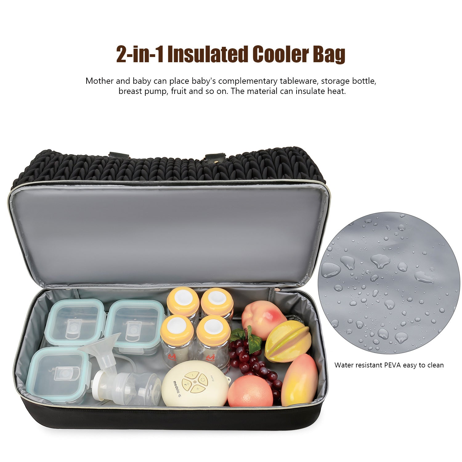 Diaper Bag Tote, Large Diaper Baby Bag, Multifunctional Diaper Bag with Pacifier Case, Double-layer design