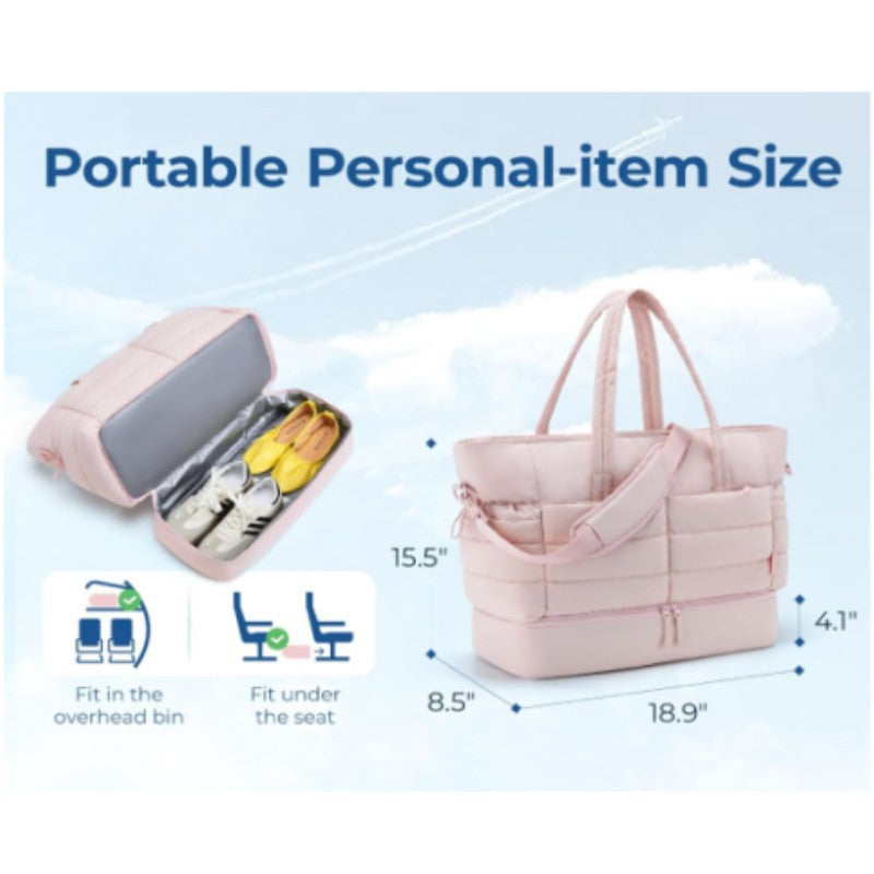Large travel tote, foldable women's duffel bag, outdoor gym bag, multi-function overnight bag, travel bag
