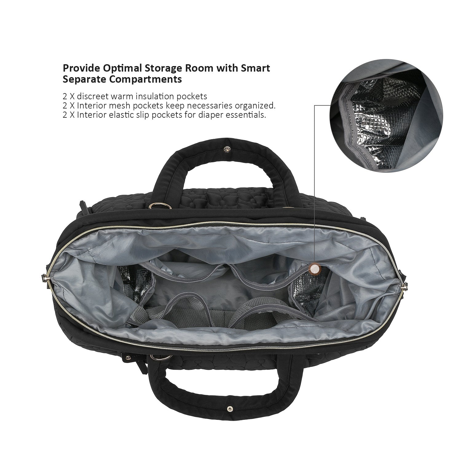 Diaper Bag Tote, Large Capacity Travel Diaper bags, Hospital Bag for Labor Delivery, Baby Bag