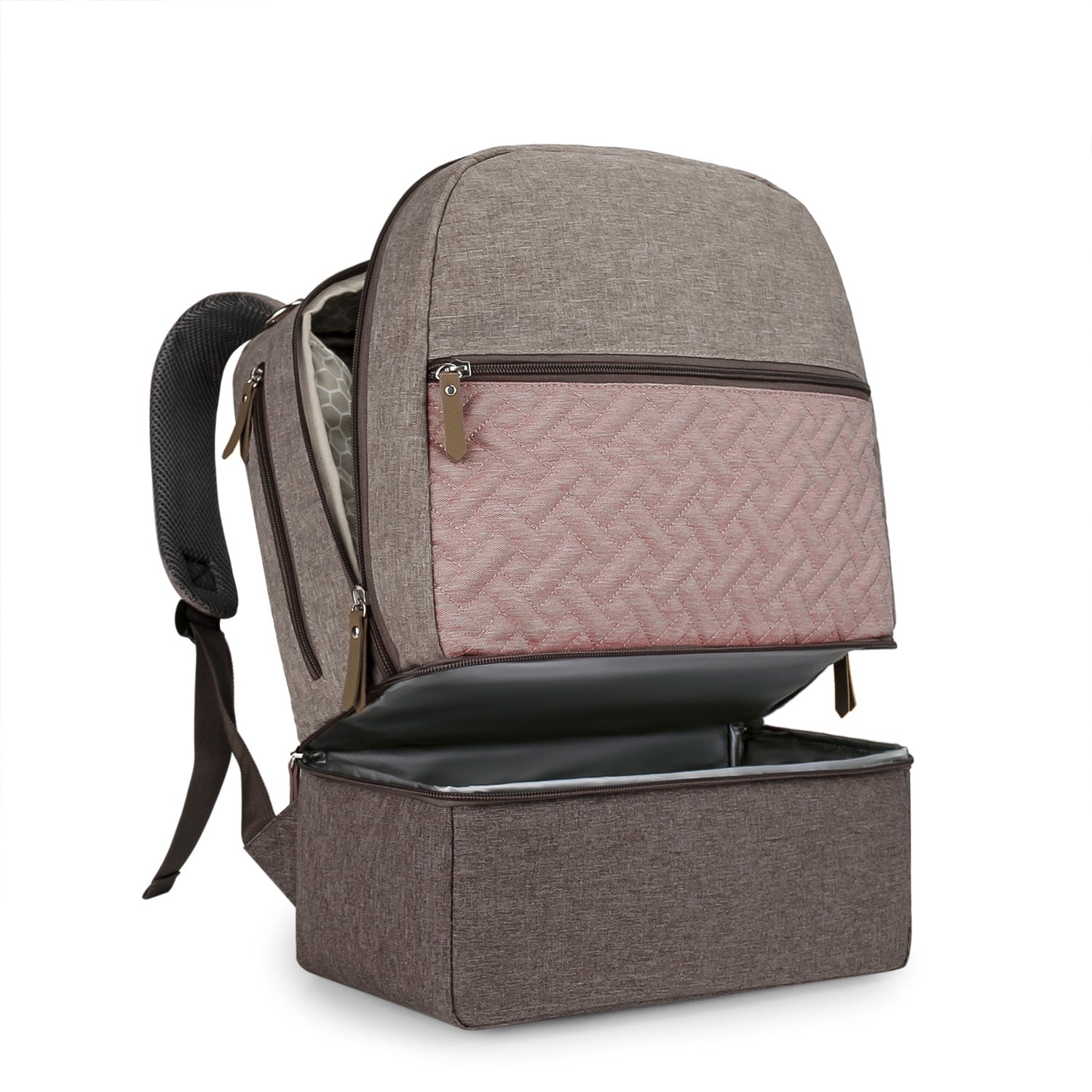 Diaper Bag Backpack - Breast Pump Bag, Removable Cooler Compartment, Double Layer