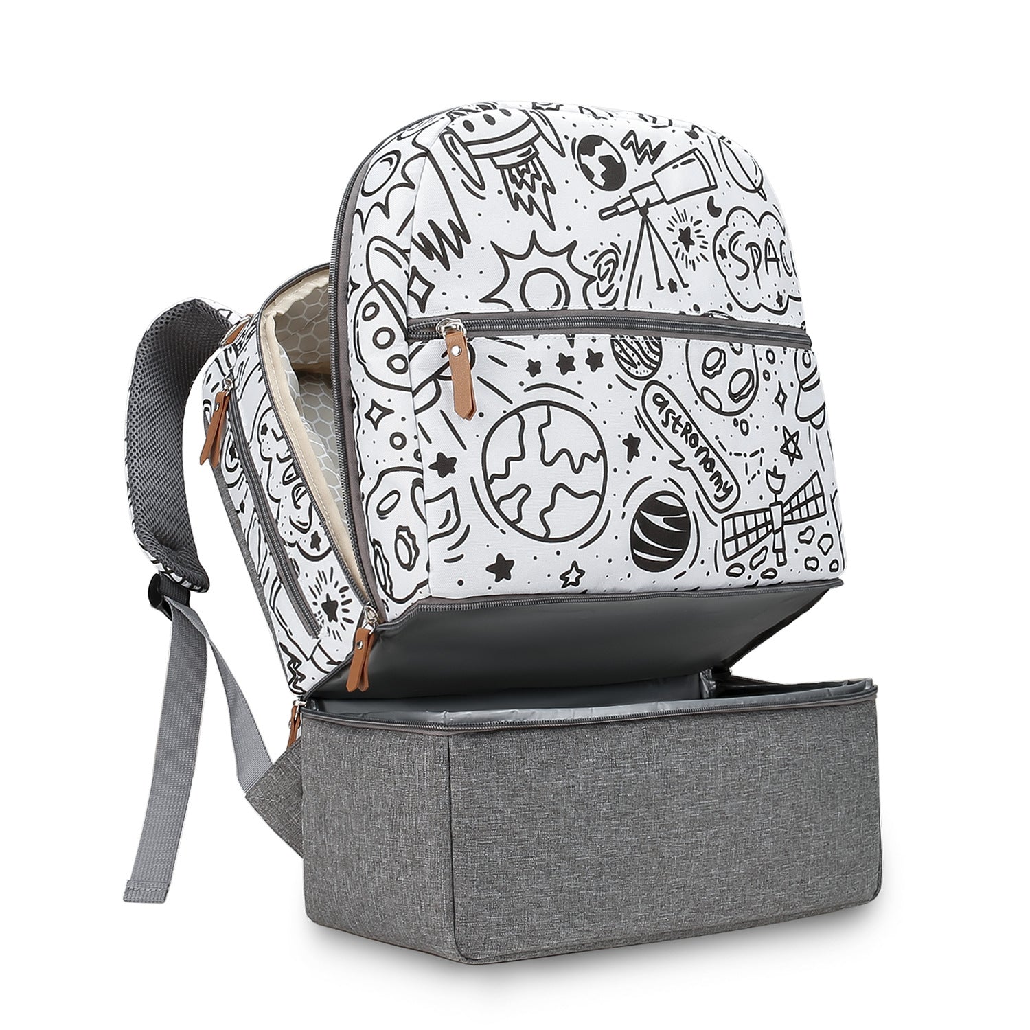 Diaper Bag Backpack - Breast Pump Bag, Removable Cooler Compartment, Double Layer