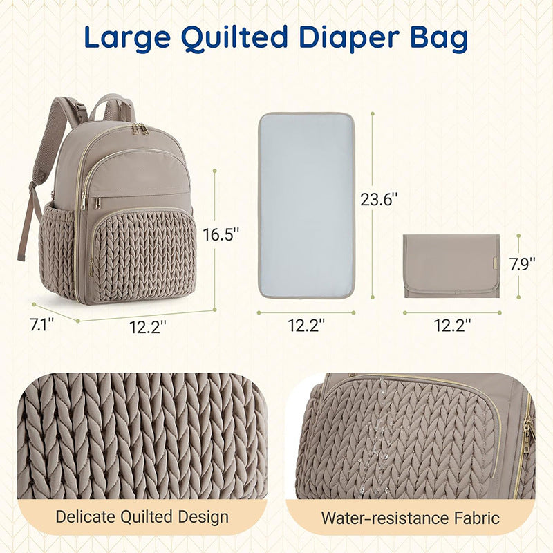 Diaper Bag Small Diaper Backpack Stylish Baby Travel Backpacks with Insulated Pockets, Changing Pad, Stroller Straps