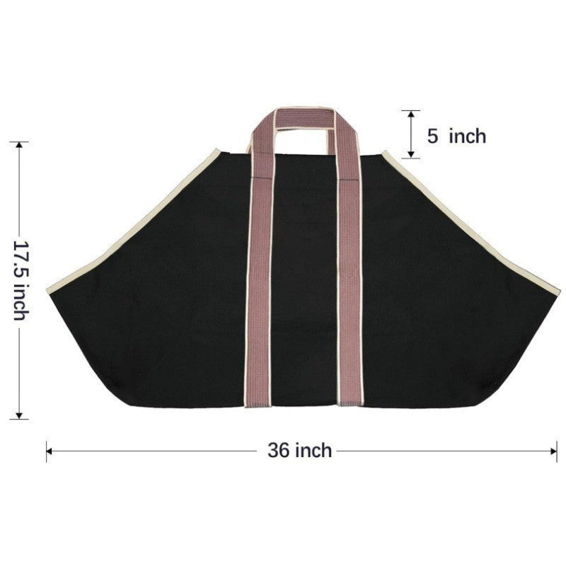 Large Log Tote Bag Firewood Carrier Heavy Duty Fireplace Log Holder Fire Wood Carriers Carrying with Handles Wood Sling For Fire Place Outdoor Cabin Stove Accessories