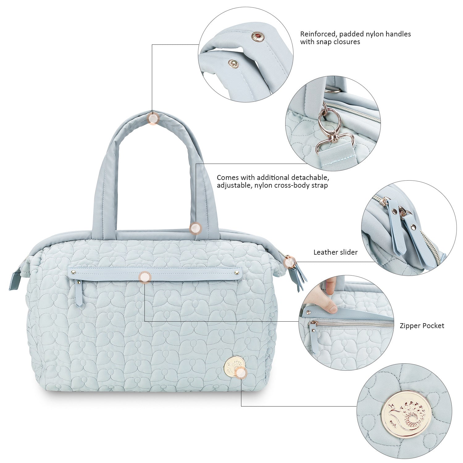 Diaper Bag Tote, Large Capacity Travel Diaper bags, Hospital Bag for Labor Delivery, Baby Bag