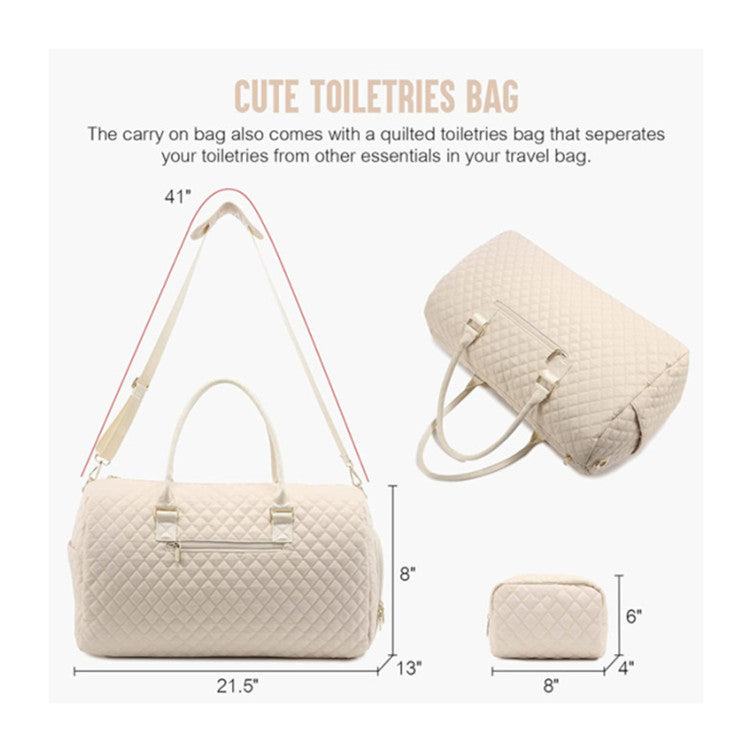 Quilted Travel Duffle Bag Weekender Bag Large Puffer Overnight Bags Soft Puffy Duffel Bag Carry on Gym Bag Lightweight Personal Item Travel Bag for Trips Business Sport Airplane