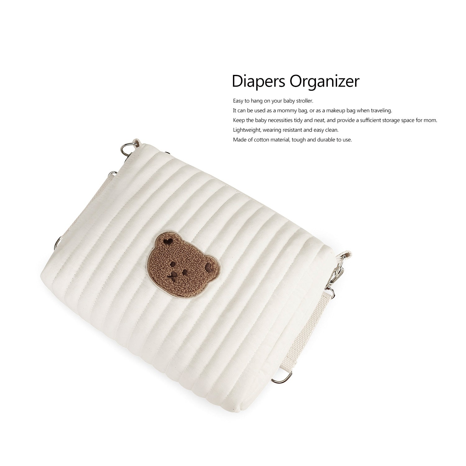 Baby Diaper Bag Organizer Pouches - Diaper Organizer Set, Cute Bear Bag Gift for Baby Shower