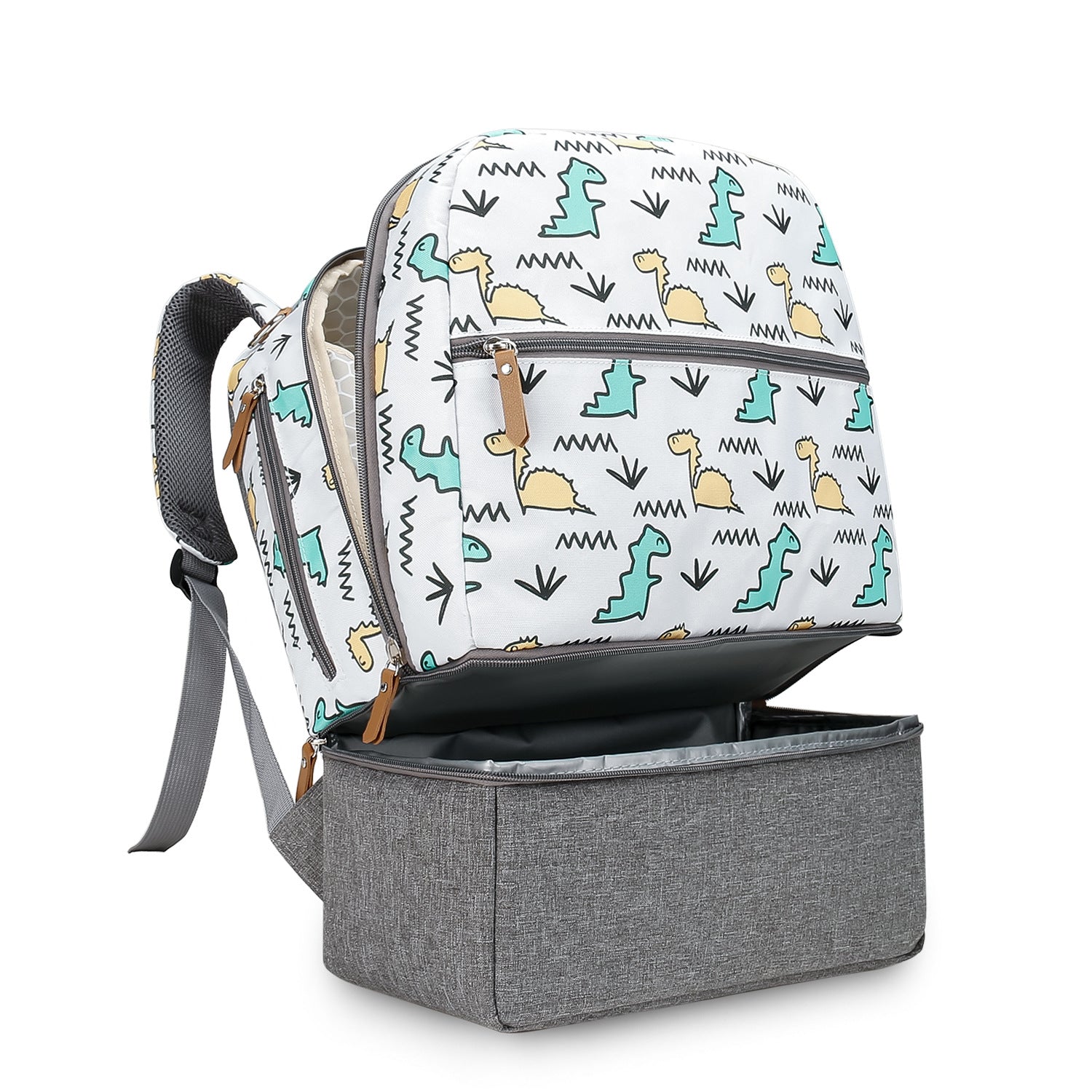 Diaper Bag Backpack - Breast Pump Bag, Removable Cooler Compartment, Double Layer