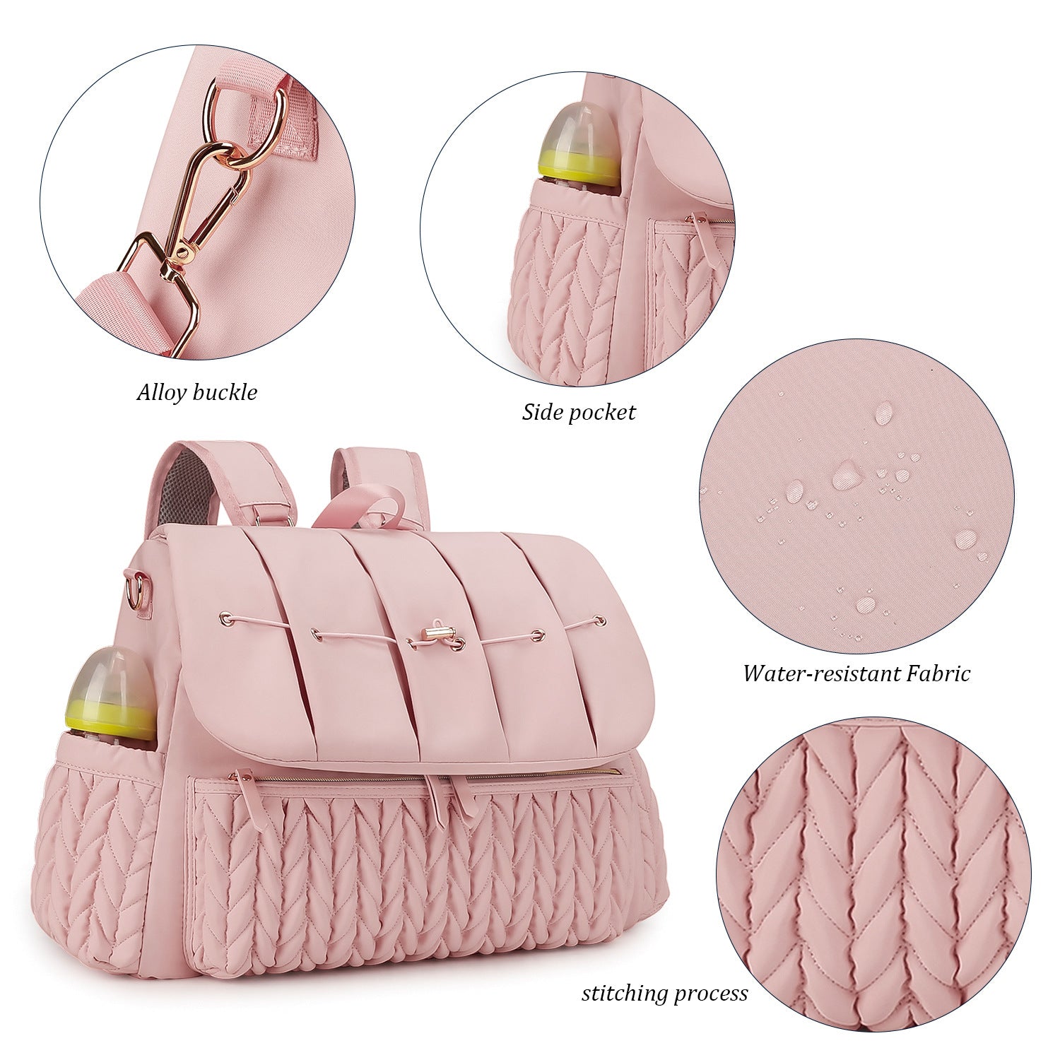 Diaper Bag Backpack - Baby Essentials Travel Tote - Multi-Function Waterproof Diaper Bag - Travel Essentials Baby Bag with Stroller Straps - Unisex