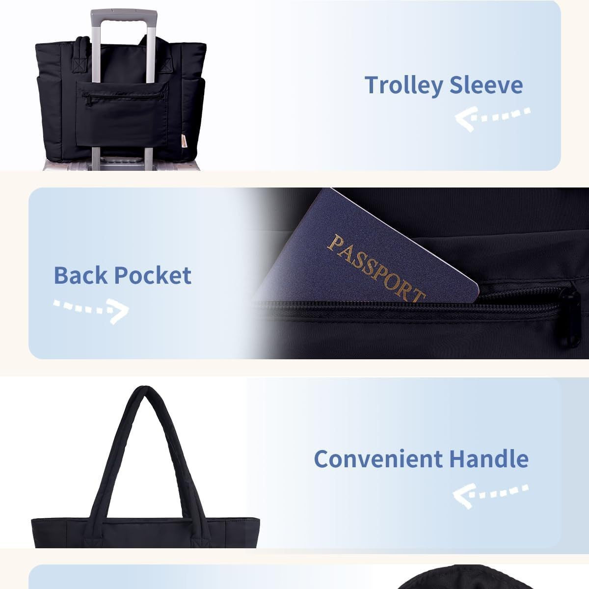 Tote bags, women's handbags, lightweight travel bags, quilted shoulder bags, casual handbags